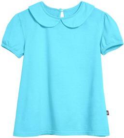 img 4 attached to Girls' Peter Pan Collar A-Line Puff Tee Tshirt for School & Play - City Threads