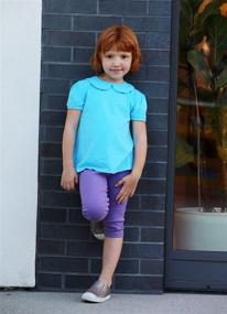 img 1 attached to Girls' Peter Pan Collar A-Line Puff Tee Tshirt for School & Play - City Threads