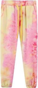 img 4 attached to Colorful and Comfy: Frogwill Tie Dye 🐸 Joggers with Pocket for Teen Girls (5-12 Years)