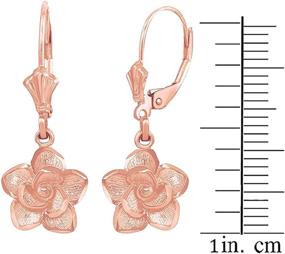 img 2 attached to 🌹 Elegant Certified 14K Gold Rose Flower Leverback Earrings: Choose from Rose, White, or Yellow Gold