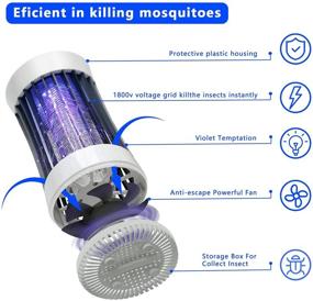 img 2 attached to 🦟 NALAX Portable Mosquito Killer Trap, 2000Ah Long Battery Life & USB Powered Rechargeable Insect Fly Zapper for Indoor Outdoor, Camping, Travel - Strong Suction Turbo Fan