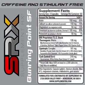 img 2 attached to 🔥 Добавка Rx (SRX) Burning Point SF: Окончательный безстимуляторный жиросжигатель и добавка для похудения - Липотропный, термогенный, подавитель аппетита, блокатор жира, 120 капсул