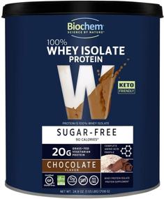 img 4 attached to 🍫 Biochem 100% Whey Isolate Protein - Sugar Free - Chocolate Flavor - 24.9 oz - Pre & Post Workout - Meal Replacement - Keto-Friendly - High Protein Shake.