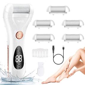 img 4 attached to 🦶 Rechargeable Electric Callus Remover for Feet | Scrubber, File & Pedicure Tools | Waterproof & Portable | 5 Roller Heads for Cracked Heels & Dead Skin