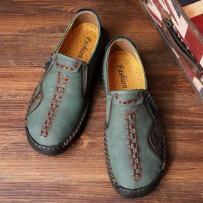 img 3 attached to Leather Stitching Oxfords Fashion Walking Men's Shoes