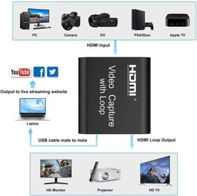 img 3 attached to Rybozen Видео Захват Карты: 1080P 60FPS USB 🎥 2.0 HDMI Захват для Онлайн-трансляции, PS4, Nintendo Switch, Xbox