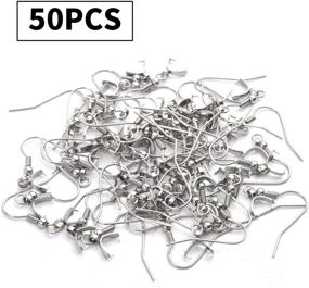 img 2 attached to 👂 Hypoallergenic Earring Hooks: 50pcs Stainless Steel French Earring Hooks for Jewelry Making Crafts DIY