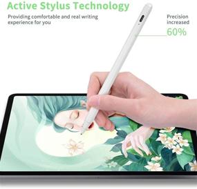img 1 attached to 🖊️ Стилус-ручка для iPad Pro 12,9 дюйма 4-го поколения 2020 года - активный емкостный стилус для рисования и письма, перезаряжаемый с помощью разъема Type-C - белый