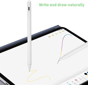 img 2 attached to 🖊️ Стилус-ручка для iPad Pro 12,9 дюйма 4-го поколения 2020 года - активный емкостный стилус для рисования и письма, перезаряжаемый с помощью разъема Type-C - белый