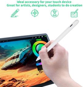 img 3 attached to 🖊️ Стилус-ручка для iPad Pro 12,9 дюйма 4-го поколения 2020 года - активный емкостный стилус для рисования и письма, перезаряжаемый с помощью разъема Type-C - белый
