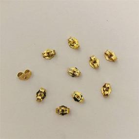 img 2 attached to 💎 Secure Your Stud Earrings with Monochef 14K Yellow Gold Ear Locking Backs - Pack of 10 / 5 Pairs, 5x6mm