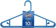 👗 clorox blue plastic clothes hangers - 10 pack, ideal for everyday use with 2 accessory hooks - value set (10 count) logo