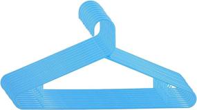 img 1 attached to 👗 Clorox Blue Plastic Clothes Hangers - 10 Pack, Ideal for Everyday Use with 2 Accessory Hooks - Value Set (10 Count)