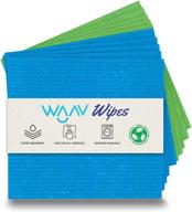 🌿 waav cleaner rags: organic reusable dish cloths - sustainable eco-friendly alternatives to paper towels (pack of 10 wipes) logo