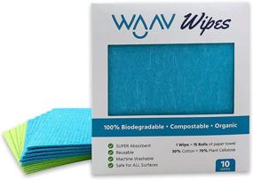 img 2 attached to 🌿 WAAV Cleaner Rags: Organic Reusable Dish Cloths - Sustainable Eco-friendly Alternatives to Paper Towels (Pack of 10 Wipes)