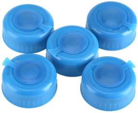 img 4 attached to Water Jug Cap 5Pcs - Convenient Screw-on Caps with Anti-Splash Design for Outlet Water Bottles