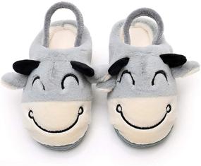 img 1 attached to 👶 Cozy Ahannie Toddler Winter Slippers: Elastic Boys' Shoes for Everyday Comfort