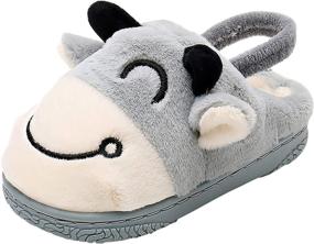 img 4 attached to 👶 Cozy Ahannie Toddler Winter Slippers: Elastic Boys' Shoes for Everyday Comfort