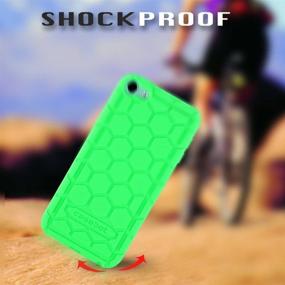 img 2 attached to 📱Silicone Case Fintie для iPod Touch 7 поколения, iPod Touch 6 поколения, iPod Touch 5 поколения - (Серия Honeycomb) Ударопрочный, нескользящий мягкий защитный чехол для iPod Touch, зеленый - светится в темноте