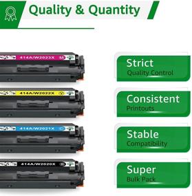 img 1 attached to GREENSKY Compatible Toner-Cartridge Replacement for HP 414X & 414A (W2020X, W2021X, W2022X, W2023X) - 🖨️ 4-Pack in Black Cyan Magenta Yellow, for HP Color Pro MFP M479fdw, M479fdn, M454dw, M454dn Printer
