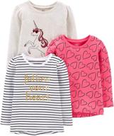 👕 cute and comfortable: toddler long sleeve girls' clothing by simple joys carters for tops, tees & blouses logo