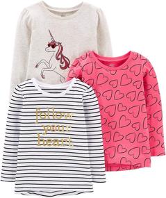 img 4 attached to 👕 Cute and Comfortable: Toddler Long Sleeve Girls' Clothing by Simple Joys Carters for Tops, Tees & Blouses