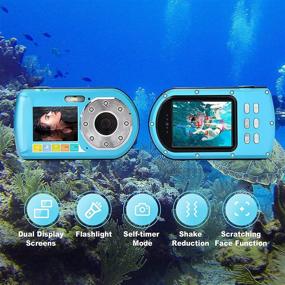 img 2 attached to 📷 Waterproof Underwater Camera, 1080P FHD Action Camera 10m Dual Screen Waterproof Beach Photo Diving Camera Digital Zoom Camera, Mini Compact Camcorder for Underwater Photography