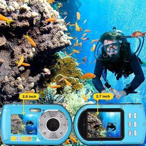 img 3 attached to 📷 Waterproof Underwater Camera, 1080P FHD Action Camera 10m Dual Screen Waterproof Beach Photo Diving Camera Digital Zoom Camera, Mini Compact Camcorder for Underwater Photography