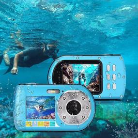 img 4 attached to 📷 Waterproof Underwater Camera, 1080P FHD Action Camera 10m Dual Screen Waterproof Beach Photo Diving Camera Digital Zoom Camera, Mini Compact Camcorder for Underwater Photography