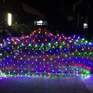 11.5ft x 5ft christmas net lights, 360 led connectable mesh fairy lights with 8 modes, low voltage net string lights for garden, bushes, wedding, xmas tree decorations - multicolor logo