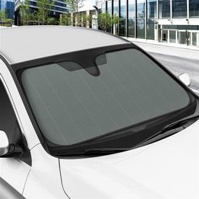 img 1 attached to Motor Trend Front Windshield Sun Shade - Jumbo Accordion Folding Auto Sunshade For Car Truck SUV - Blocks UV Rays Sun Visor Protector - Keeps Your Vehicle Cool - 66 X 27 Inch