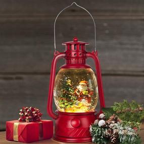 img 2 attached to 🎅 Sparkling Santa Claus and Christmas Tree Snow Globe Lantern: Battery and USB Powered Home Decoration Lights - Perfect for Birthdays, Christmas!