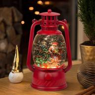 🎅 sparkling santa claus and christmas tree snow globe lantern: battery and usb powered home decoration lights - perfect for birthdays, christmas! logo