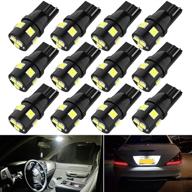 super bright 194 led car bulbs t10 wedge 168 2825 175 for license plate lights interior map dome courtesy cargo lights, pack of 12 logo