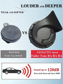 img 3 attached to SYOAUTO Car Horn Auto Horn 12V Horn Waterproof High Low Tone Universal Fit Super Loud Electric Snail Horn 12V Horn Kit Replacement Car Horns