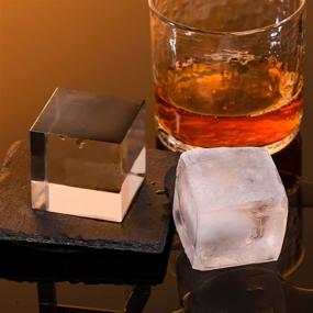 img 1 attached to 🧊 Premium 2-Inch Clear Ice Cube Silicone Mold - Crystal Clear Ice Maker Tray for Whiskey and Cocktails