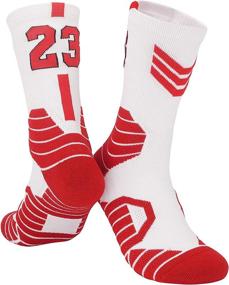 img 2 attached to 🏀 Men's Athletic Basketball Socks (4 Pairs) for Fans - Crew Socks with Player Jersey Number Design