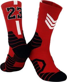 img 1 attached to 🏀 Men's Athletic Basketball Socks (4 Pairs) for Fans - Crew Socks with Player Jersey Number Design