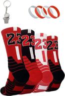 🏀 men's athletic basketball socks (4 pairs) for fans - crew socks with player jersey number design логотип