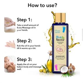 img 3 attached to Natural & Nourishing Ayurvedic Baby Massage Oil for Healthy Babies - Blue Nectar (3.4 fl oz)