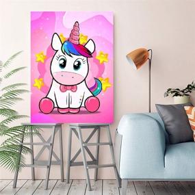 img 3 attached to 🦄 Комплект для творчества SUNKOO DIY по Диамантописи с Единорогом: Создайте потрясающее 5D искусство Единорога для детей и взрослых - Полное заполнение, 12×16 дюймов