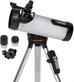 img 4 attached to 🌌 Celestron 114LCM Computerized Newtonian Telescope: Ideal Telescopes for Beginners, 2 Eyepieces, Motorized Altazimuth Mount & Full-Height Tripod, Large 114mm Newtonian Reflector