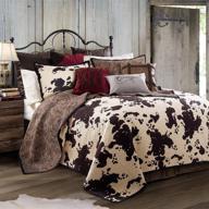 🐄 premium elsa 3-piece quilt set with pillow shams - super king size, brown & white cow print, reversible cotton luxury bedding set - western farmhouse style bed cover - includes 1 quilt and 2 pillowcases logo