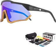 🚴 enhance your cycling experience with kapvoe polarized mountain bike sunglasses - unisex mtb bicycle riding motorcycle eyewear with 4 interchangeable lenses logo