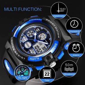 img 2 attached to 🕛 Kids Digital Waterproof Sport Watch with LED Light & Alarm - Perfect for Outdoor Activities, Boys & Girls Multifunctional Wrist Watches