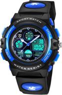 🕛 kids digital waterproof sport watch with led light & alarm - perfect for outdoor activities, boys & girls multifunctional wrist watches logo