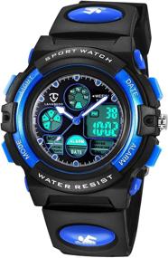 img 4 attached to 🕛 Kids Digital Waterproof Sport Watch with LED Light & Alarm - Perfect for Outdoor Activities, Boys & Girls Multifunctional Wrist Watches