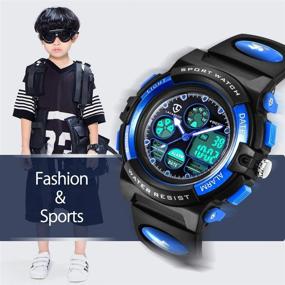 img 3 attached to 🕛 Kids Digital Waterproof Sport Watch with LED Light & Alarm - Perfect for Outdoor Activities, Boys & Girls Multifunctional Wrist Watches