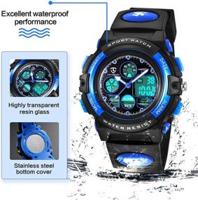 img 1 attached to 🕛 Kids Digital Waterproof Sport Watch with LED Light & Alarm - Perfect for Outdoor Activities, Boys & Girls Multifunctional Wrist Watches