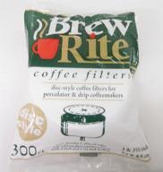 ☕ brew rite disc style 3-inch and 3.5-inch coffee filters - 300 count for percolator and drip coffeemakers logo